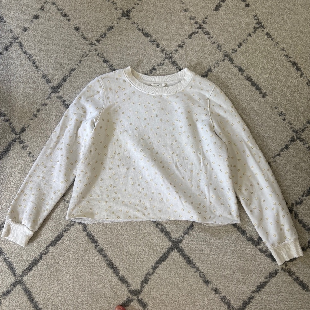 White and Gold Star Patterned Sweater- 1901